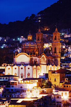 Church of Santa Prisca at Dawn, Taxco, Guerrero, Mexico