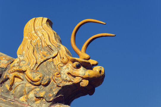 Statue on Rooftop, Forbidden City, Beijing, China