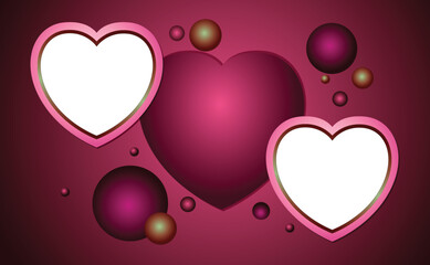 Beautiful Frame with hearts. Vector Illustration