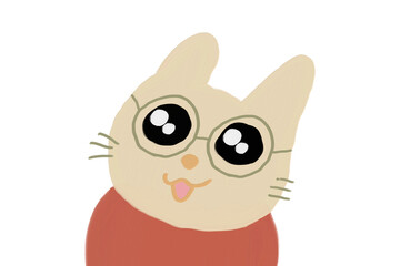 眼鏡をかけた猫