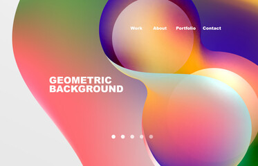 Abstract liquid background for your landing page design. Web page for website or mobile app wallpaper