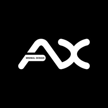 AX Logo Design in minimal style, Creative Professional Trendy Letter AX Logo Design in Black and White Color. vector eps10