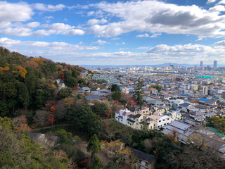 Fototapeta na wymiar View of Osaka City From Minoh Park.