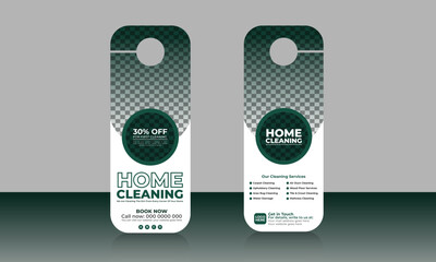 Home cleaning service door hanger design template, hotel knob design, or vector door hanger	