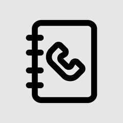 Phone book icon in line style, use for website mobile app presentation