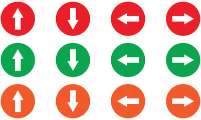 arrow inside circle icon set. direction road symbol. direction highway symbol. or symbol for web, direction vector illustration