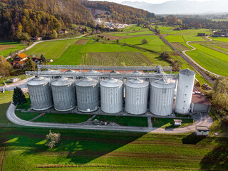 Grain storage silos aerial photo © MVProductions