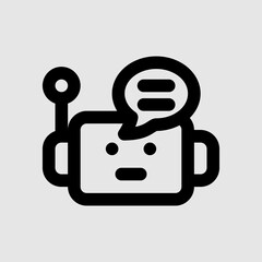 Chatbot icon in line style, use for website mobile app presentation
