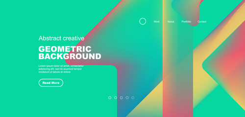 Fluid gradient triangles landing page background. Vector illustration for wallpaper, banner, background, leaflet, catalog, cover, flyer