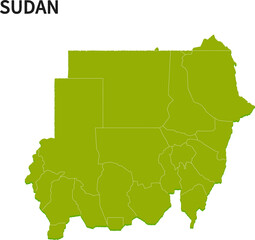 スーダン/SUDANの地域区分イラスト