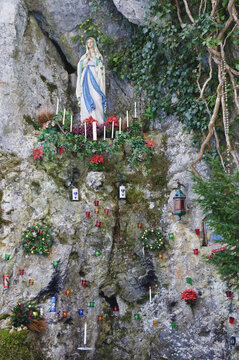 Virgin Mary Figurine in Grotto, Baden-Wurttemberg, Germany