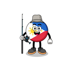 Mascot Illustration of philippines flag fisherman