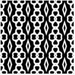 Vector pattern in geometric ornamental style. Black and white abstract background .Seamless repeat pattern.