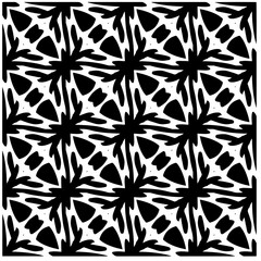 Vector pattern in geometric ornamental style. Black and white abstract background .Seamless repeat pattern.