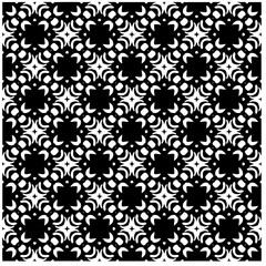 Vector pattern in geometric ornamental style. Black and white abstract background .Seamless repeat pattern.