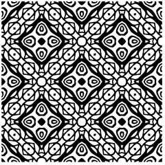 Vector pattern in geometric ornamental style. Black and white abstract background .Seamless repeat pattern.