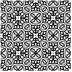 Vector pattern in geometric ornamental style. Black and white abstract background .Seamless repeat pattern.