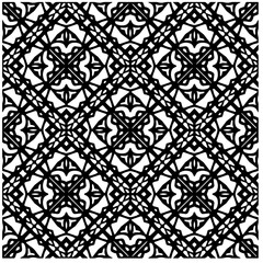 Vector pattern in geometric ornamental style. Black and white abstract background .Seamless repeat pattern.