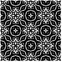 Vector pattern in geometric ornamental style. Black and white abstract background .Seamless repeat pattern.