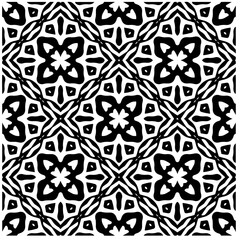Vector pattern in geometric ornamental style. Black and white abstract background .Seamless repeat pattern.