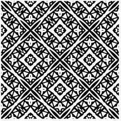 Vector pattern in geometric ornamental style. Black and white abstract background .Seamless repeat pattern.