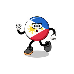 running philippines flag mascot illustration