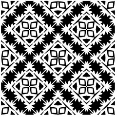 Vector pattern in geometric ornamental style. Black and white abstract background .Seamless repeat pattern.