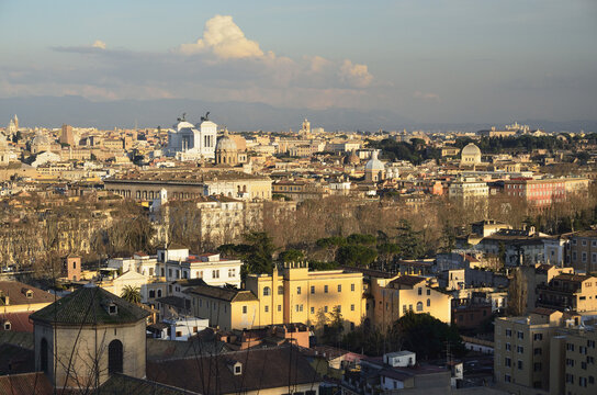 View From Manfredi Lighthouse, Gianicolo Hill, Rome, Lazio, Italy