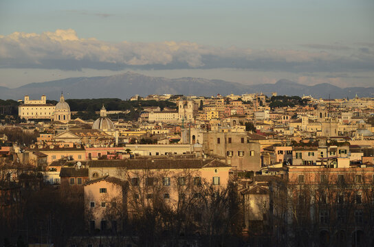 View From Manfredi Lighthouse, Gianicolo Hill, Rome, Lazio, Italy