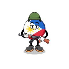 Cartoon of philippines flag soldier