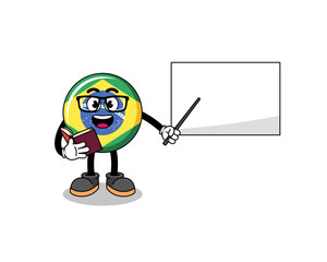 Mascot cartoon of brazil flag teacher