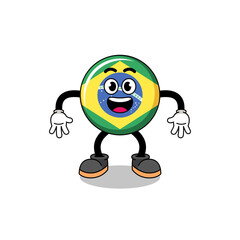 brazil flag cartoon with surprised gesture