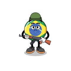 Cartoon of brazil flag soldier