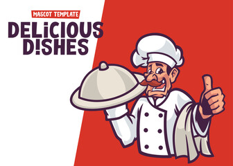 chef mascot logo illustration