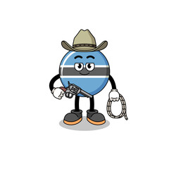 Character mascot of botswana as a cowboy
