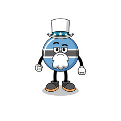 Illustration of botswana cartoon with i want you gesture