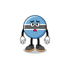 botswana cartoon illustration with sad face