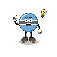 botswana cartoon with get an idea pose