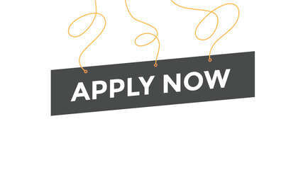 Apply now button web banner templates. Vector Illustration
