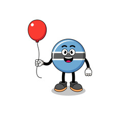 Cartoon of botswana holding a balloon