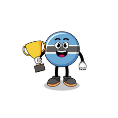 Cartoon mascot of botswana holding a trophy