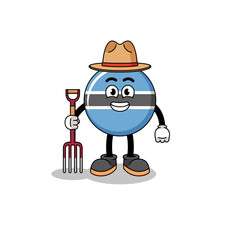Fototapeta premium Cartoon mascot of botswana farmer