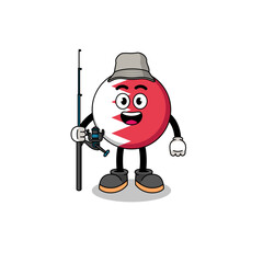 Mascot Illustration of bahrain flag fisherman
