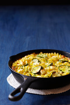 Rigatoni with Zucchini in Cast Iron Pan