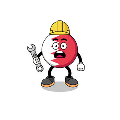 Character Illustration of bahrain flag with 404 error