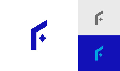 Letter F with sparkle icon logo design vector