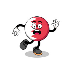 slipping bahrain flag mascot illustration