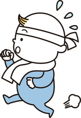 走る赤ちゃんのイラスト素材