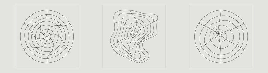 Set of Y2K style vectors of objects. Trendy geometric postmodern figures. Flat minimalist icons. Futuristic. Vector illustration