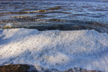 Beautiful winter landscape at the ravine Petrie Island, Ottawa river